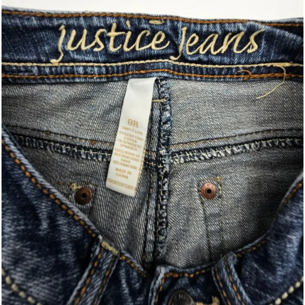 4 Pair Justice Girl's Size 8 Jeans/Jeggings